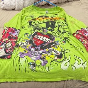 Ed Hardy tshirt with tattoo sleeves